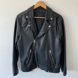 All Saints Tyson Leather Biker Jacket - Small - Black